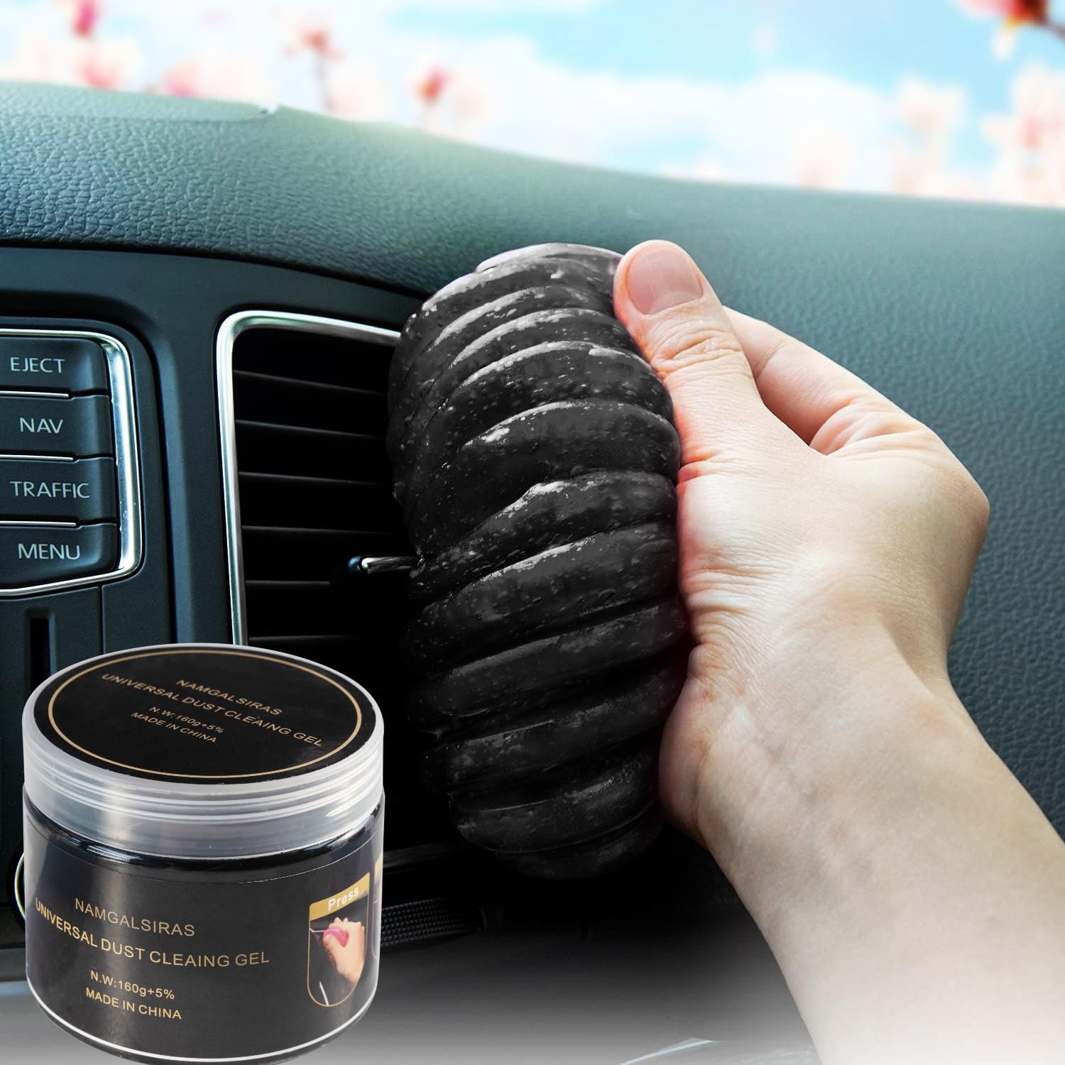 Cleaning Gel for Car Cleaner Kit Automotive Air Vent Dust black