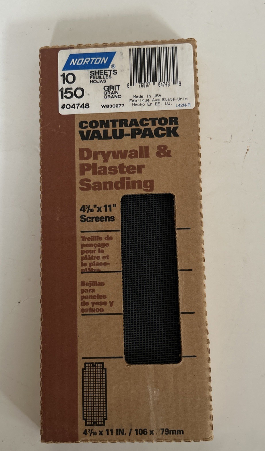 Norton 4 3/16" X 11-1/4" 150 Grit WallSand™ Drywall Screen 10 Count #04748