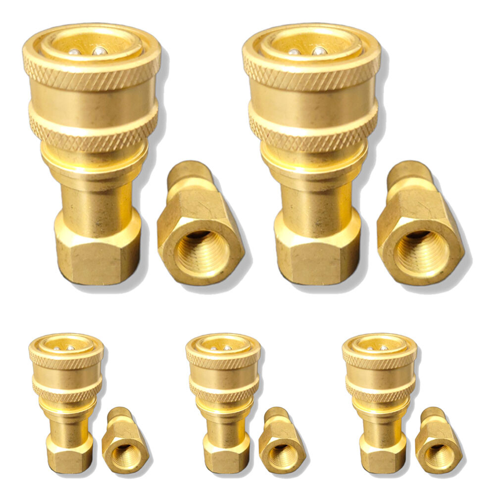 5 Sets 1/4" Brass Quick Disconnect Coupler Carpet Cleaning for Wands Hose Kit US