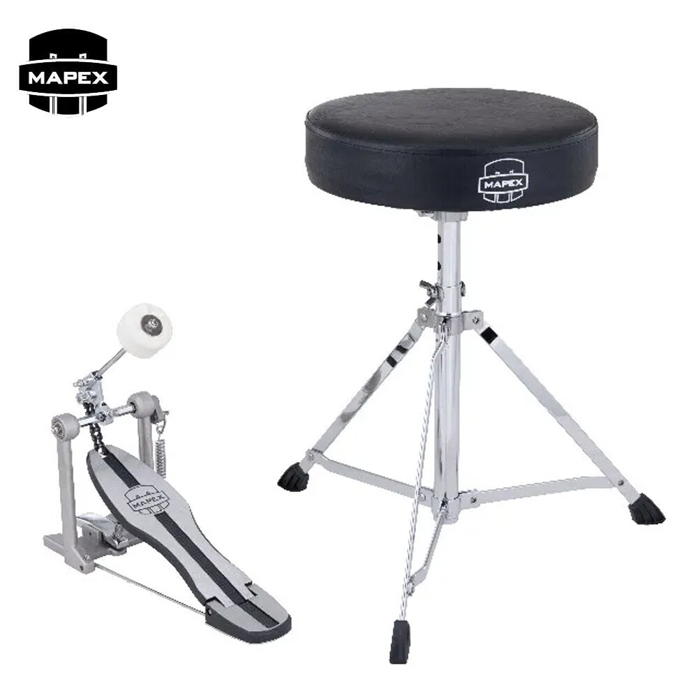Mapex HP-PT250 Single Chain Bass Pedal and Drum Throne Combo Pack
