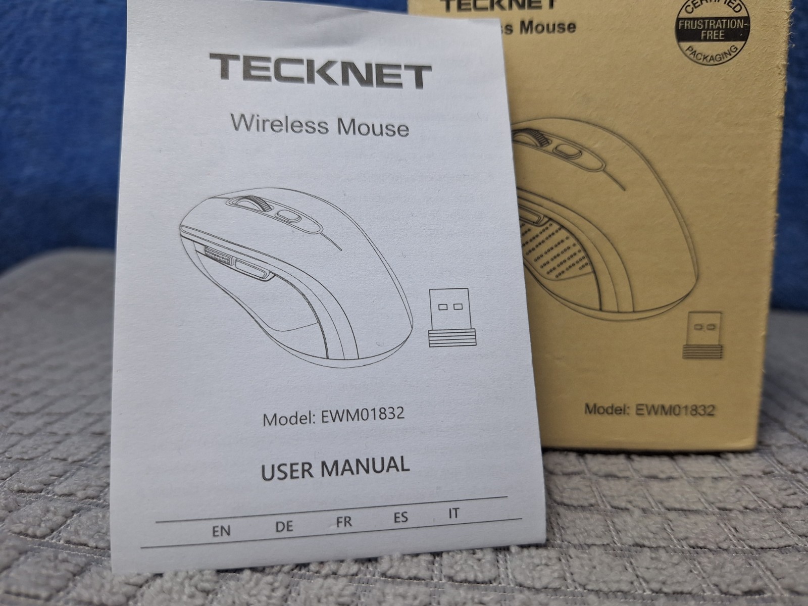 Portable Tecknet Bluetooth 2.4G Wireless Mouse 4800 DPI Black Computer Mouse