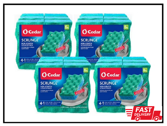 24 PACK O-Cedar Multi-Use No Scratch Scrunge, Safe For Glass & Non-Stick Coating