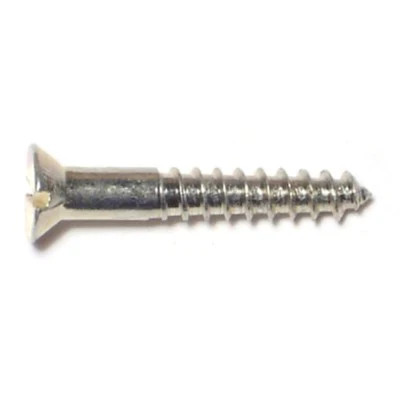#6 x 7/8" Zinc Plated Steel Slotted Flat Head Wood Screws (48 pcs.)