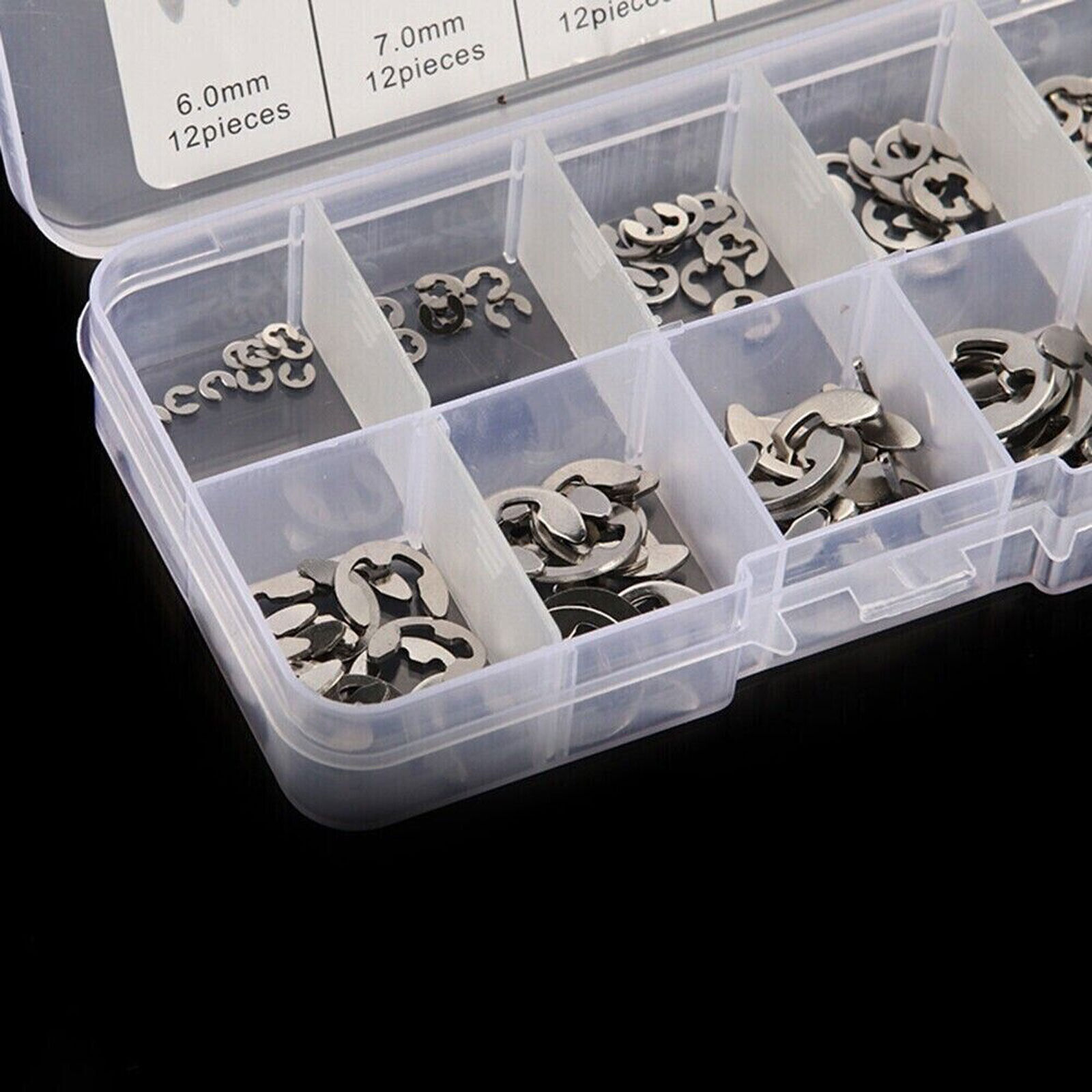 120Pcs Stainless Steel 1.5 to 10mm E Clips C Circlip Kit Retaining Ring Assorted