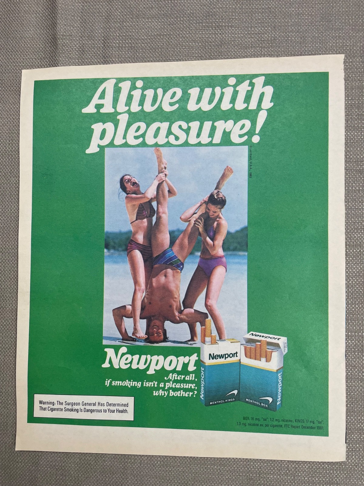 Newport Alive with Pleasure Magazine Advertisement Ad 1981 Beach guy girls