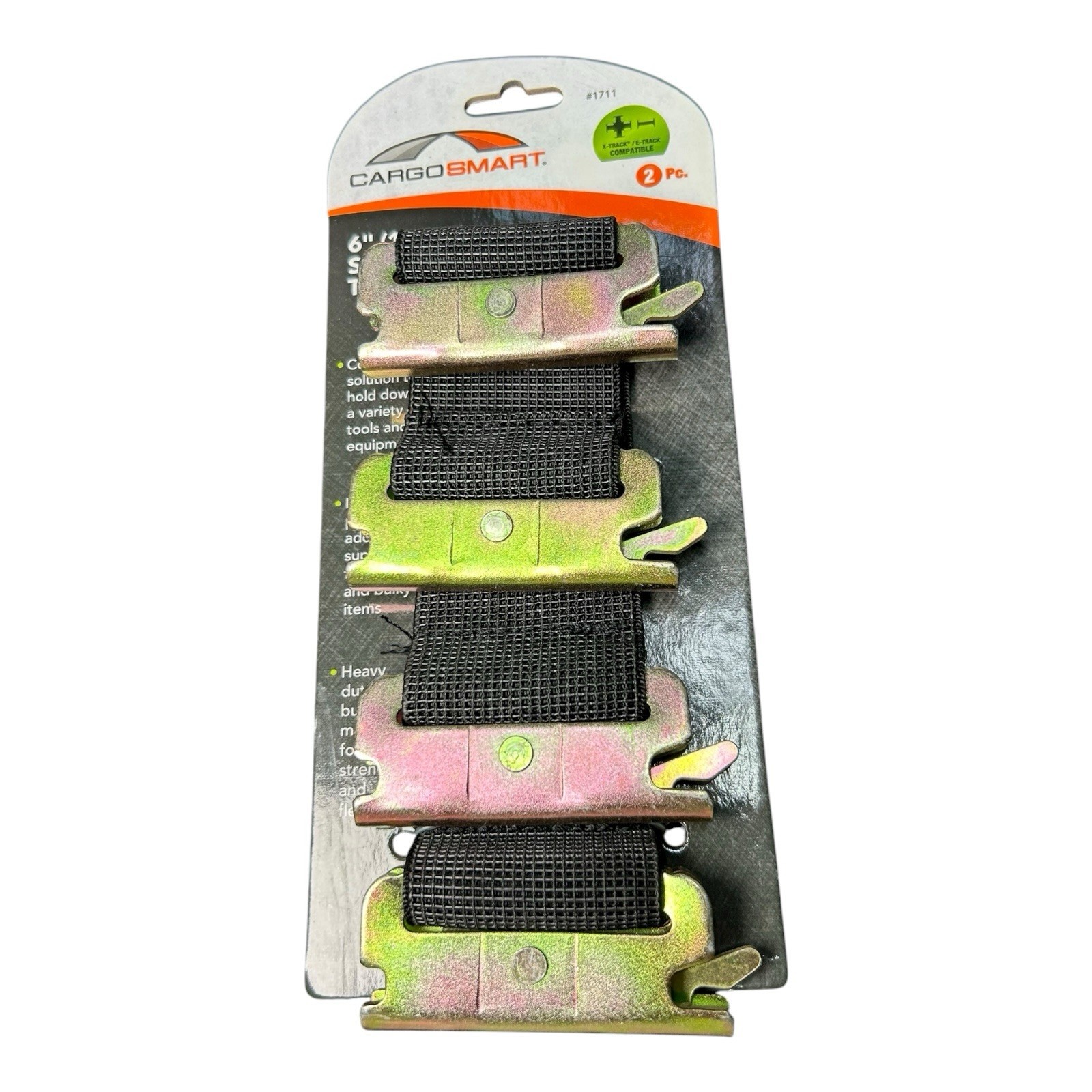 CargoSmart #1711 Standard Bungee Straps 2-Pack 6" for E-Track & X-Track System