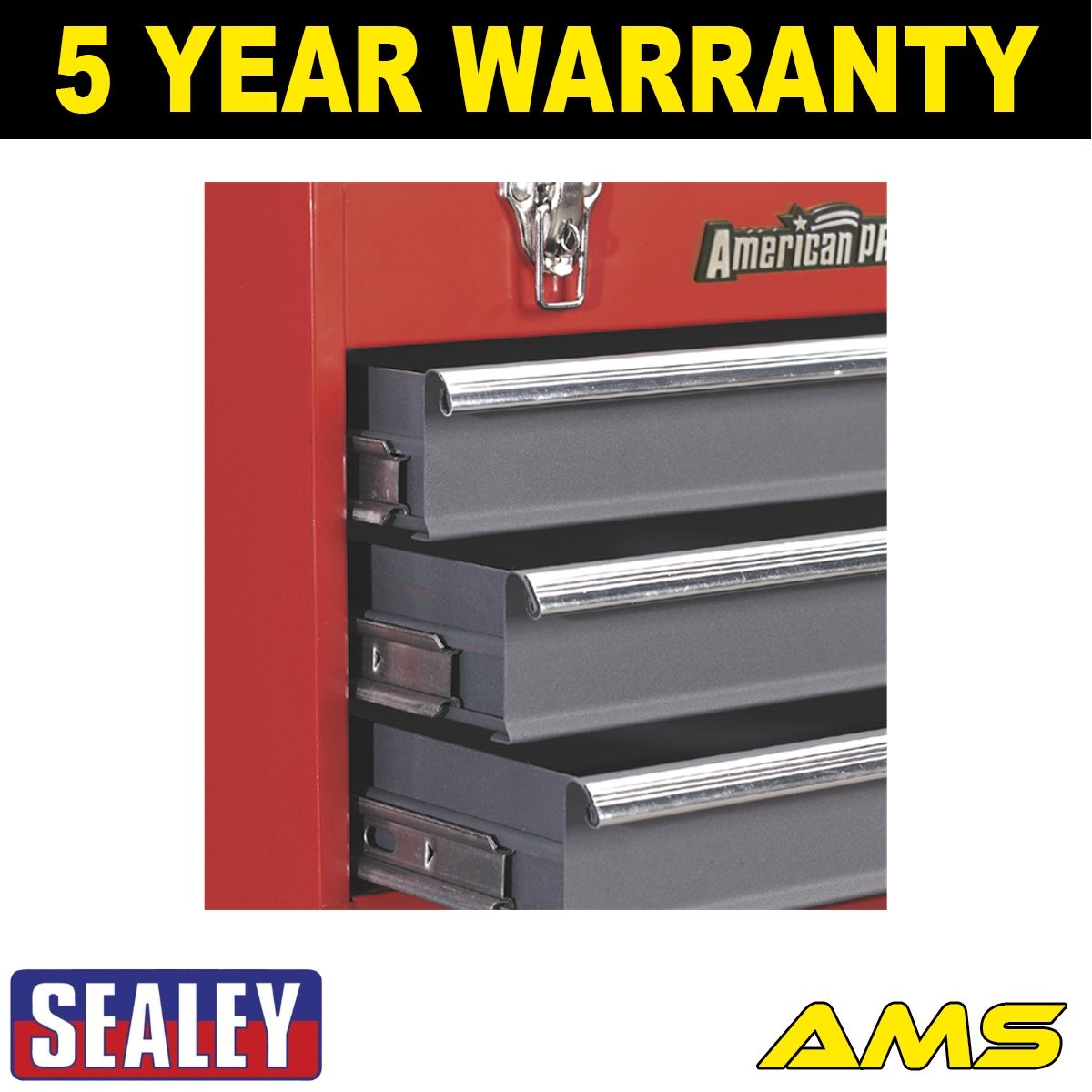 Sealey American PRO� Tool Chest 3 Drawer Red/Grey AP9243BB