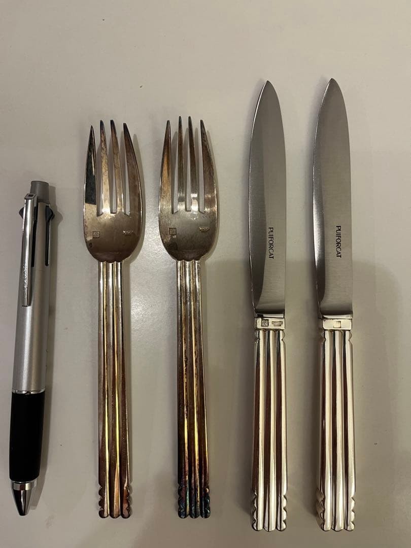 Puyforcat dessert knife and fork set
