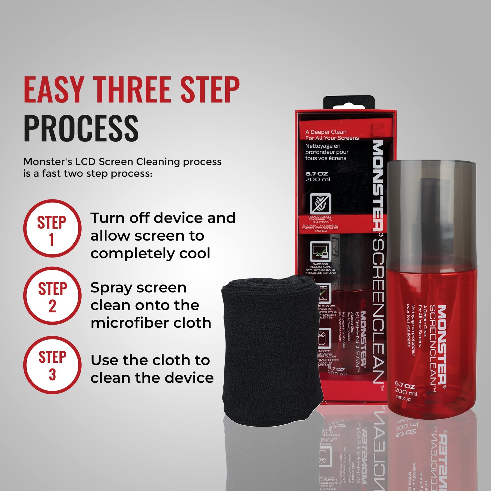 Screen Cleaner Kit, 60 mL, Microfiber Cloth, for HDTVs, , Laptops, Smartphone...