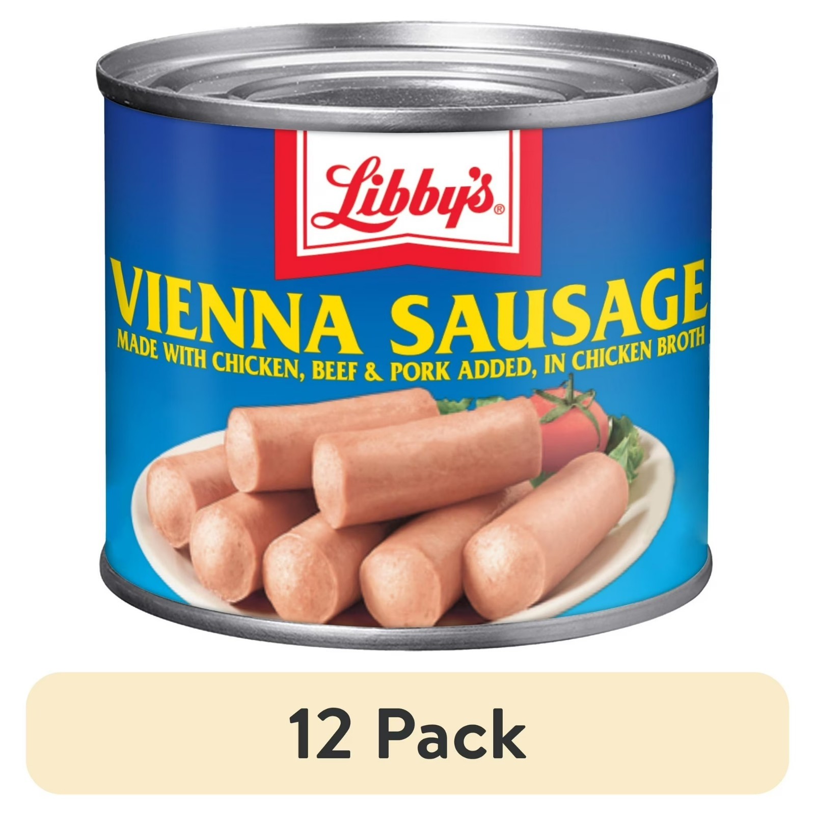 Libby's Vienna Sausage 12 Pack 4.6oz Cans Chicken Broth Ready to Eat