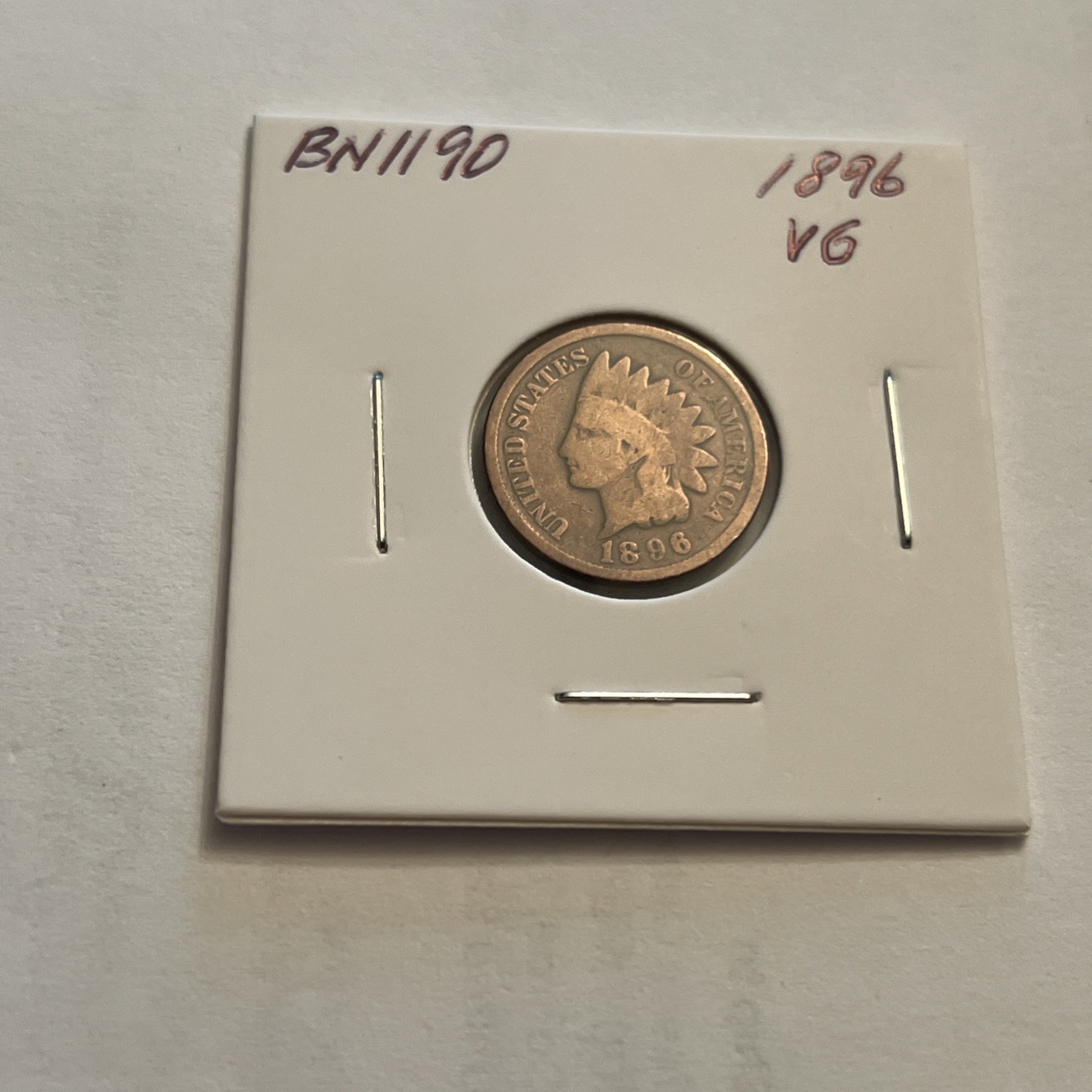 1896 Indian Head Cent Penny VG BN1190