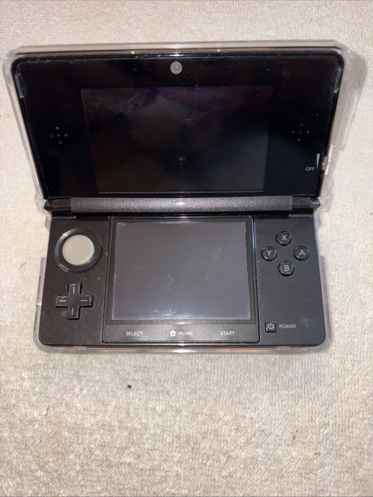 Working Used Nintendo 3DS Black Handheld System  w/Charger&Case