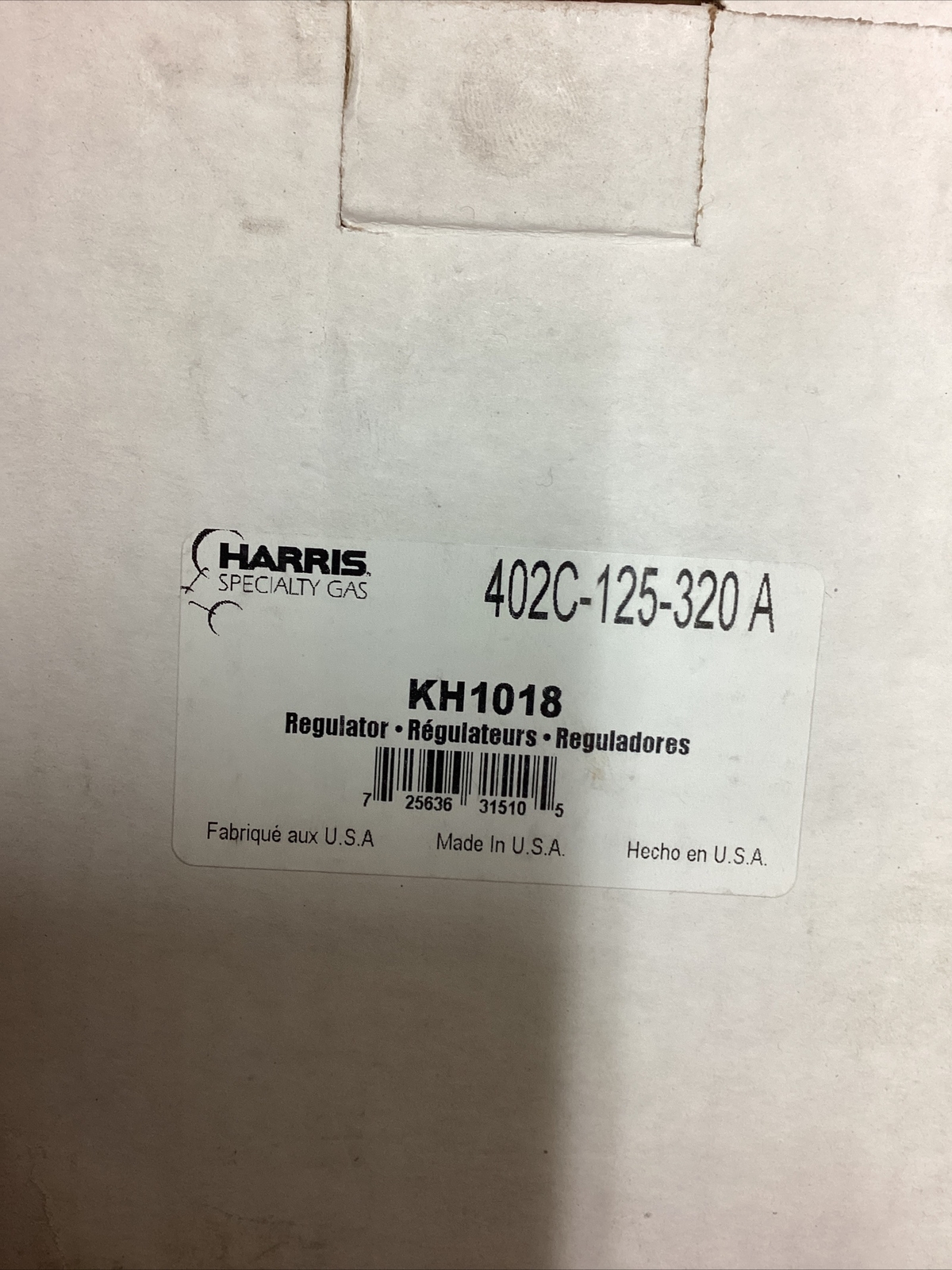 New. HARRIS Specialty Gas Regulator KH1018, 402C-125-320 A