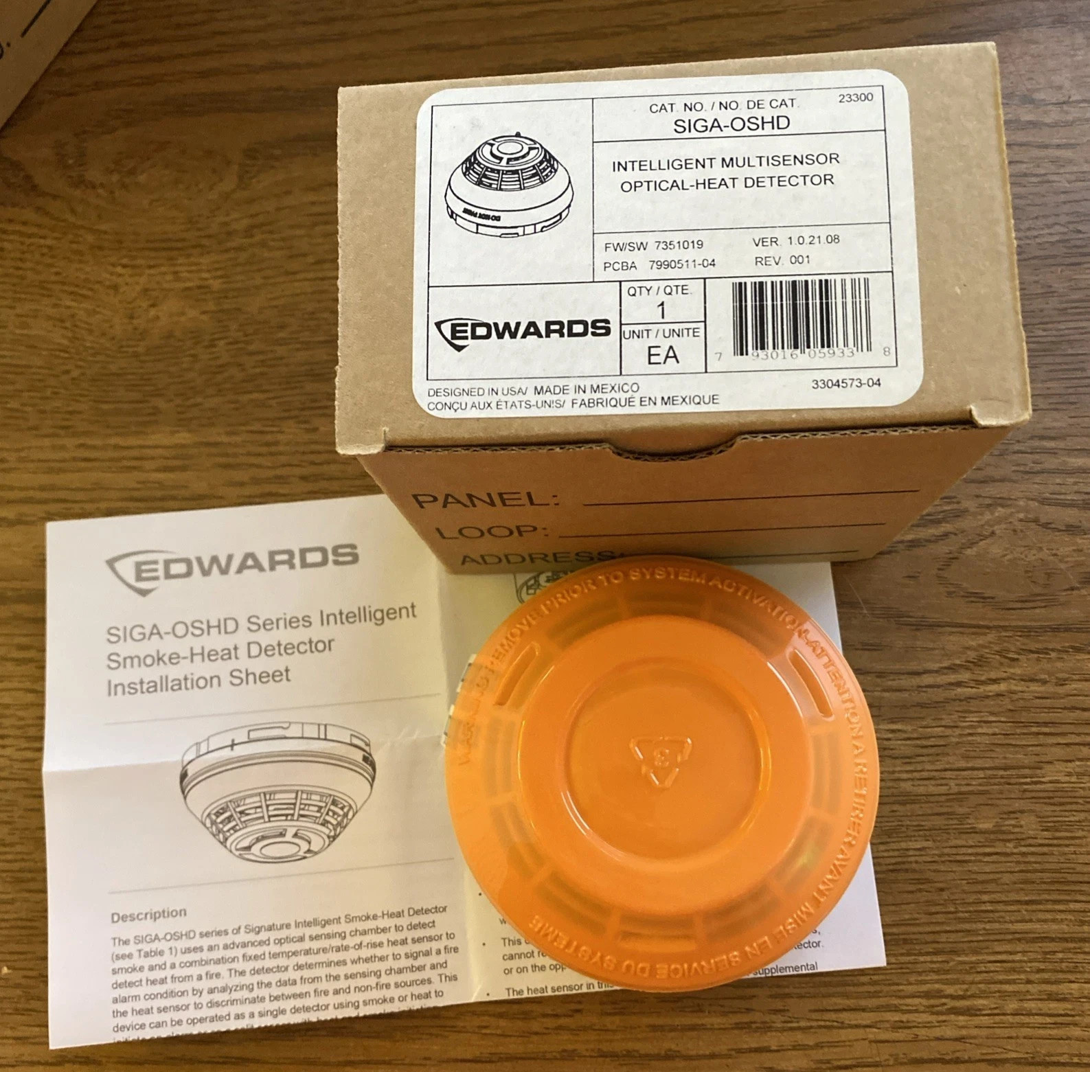 EST Edwards SIGA-OSHD Intelligent Multisensor Optical Heat Detector