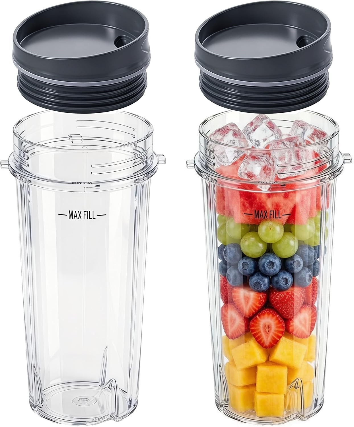 Replacement16Oz Blender Cup for Ninja,Single Serve Blender Cup with Lids Set for