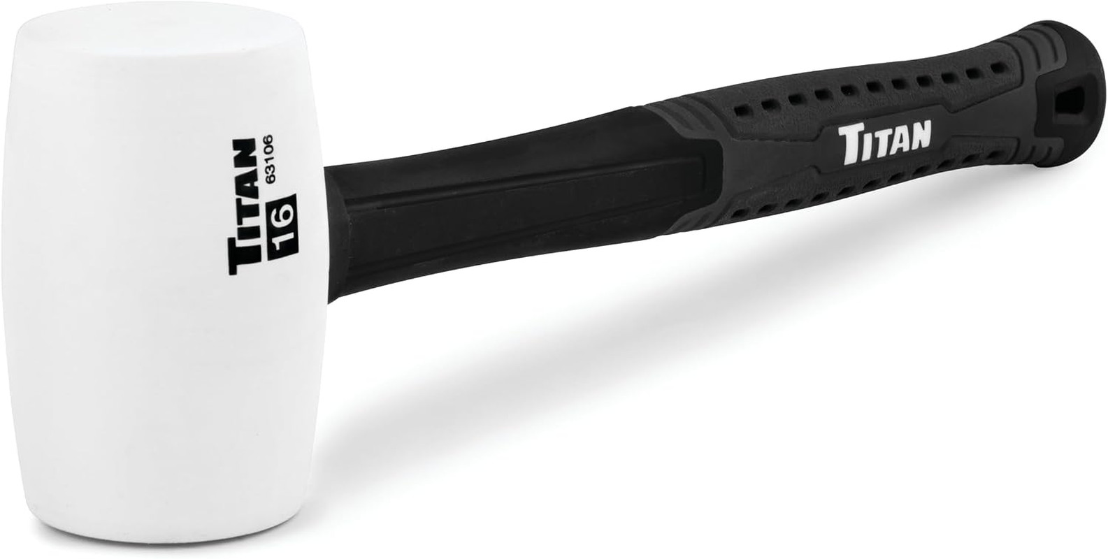 63106 16Oz White Rubber Mallet, Non-Marking Double-Faced Solid Head, 13"