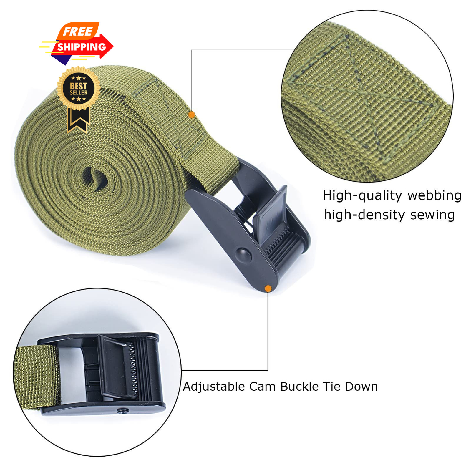 WILLWIN Tree Stand Stabilizer Straps, Accessories, Large, Green
