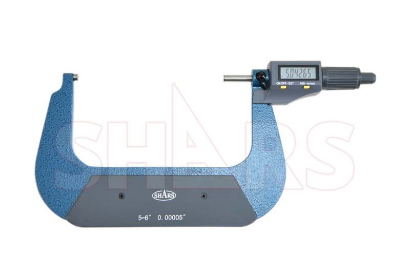Shars 5-6" Solid Metal Frame Electronic Outside Micrometer ±0.0002" M]