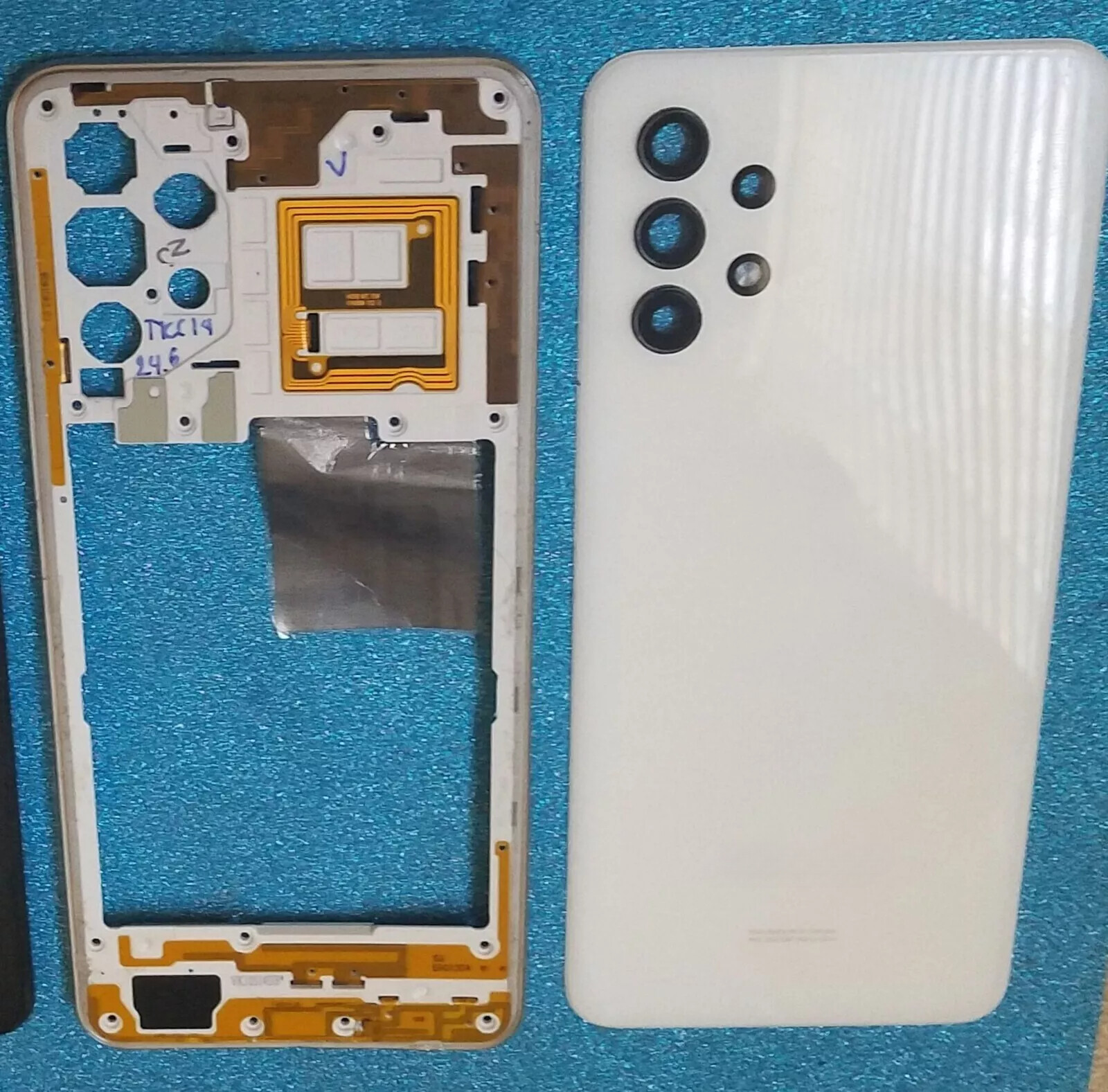For Samsung Galaxy A32 5G Middle Frame Bezel + Back Door Housing Replacement