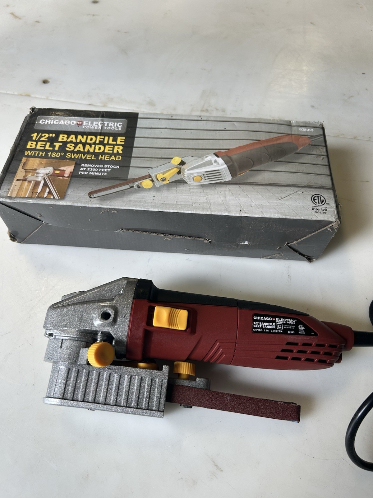 Chicago Electric 1/2in Bandfile Belt Sander Finger Sander 62863