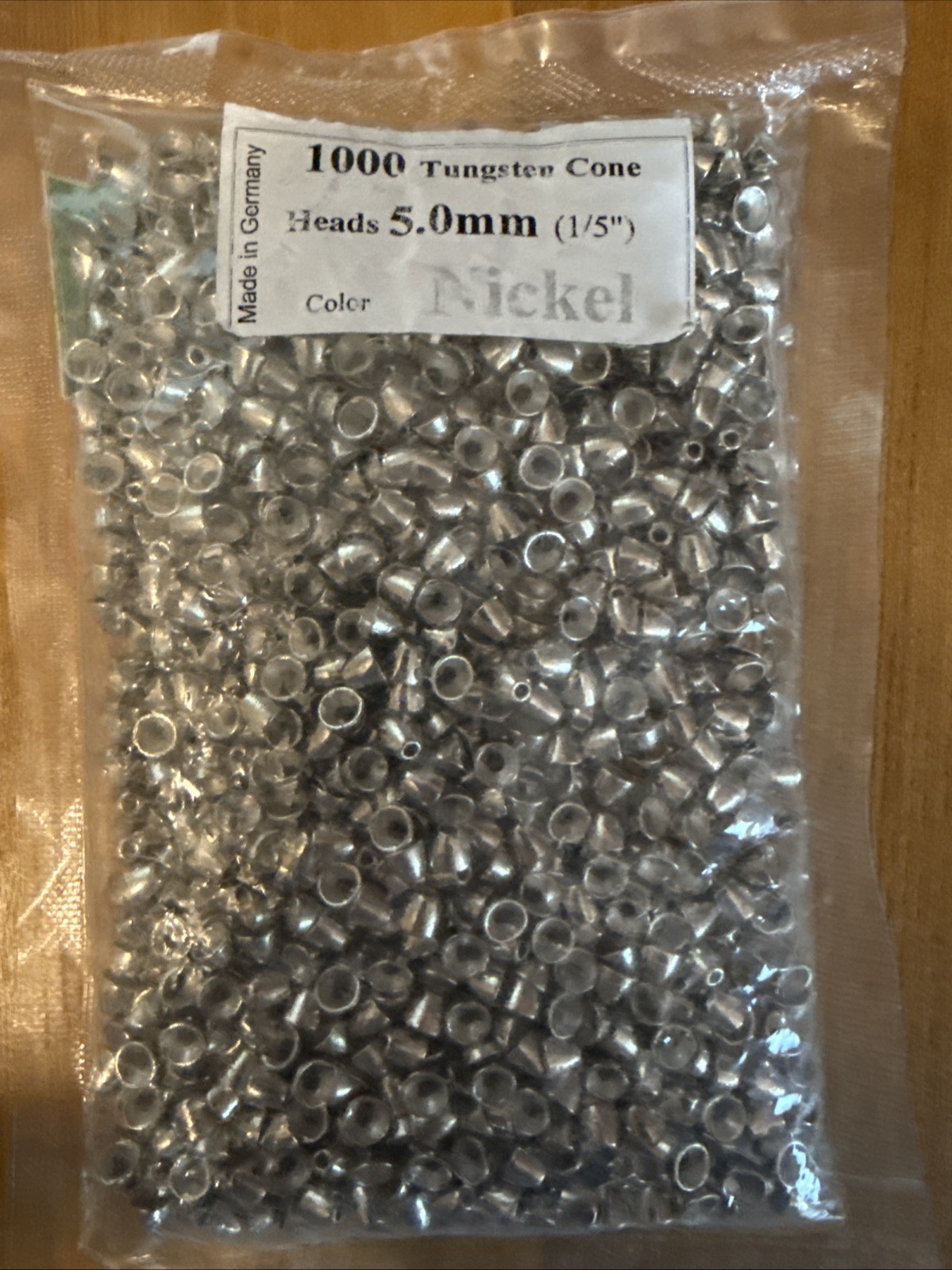 1000 Tungsten Coneheads / Nickel size 5.0mm (1/5")