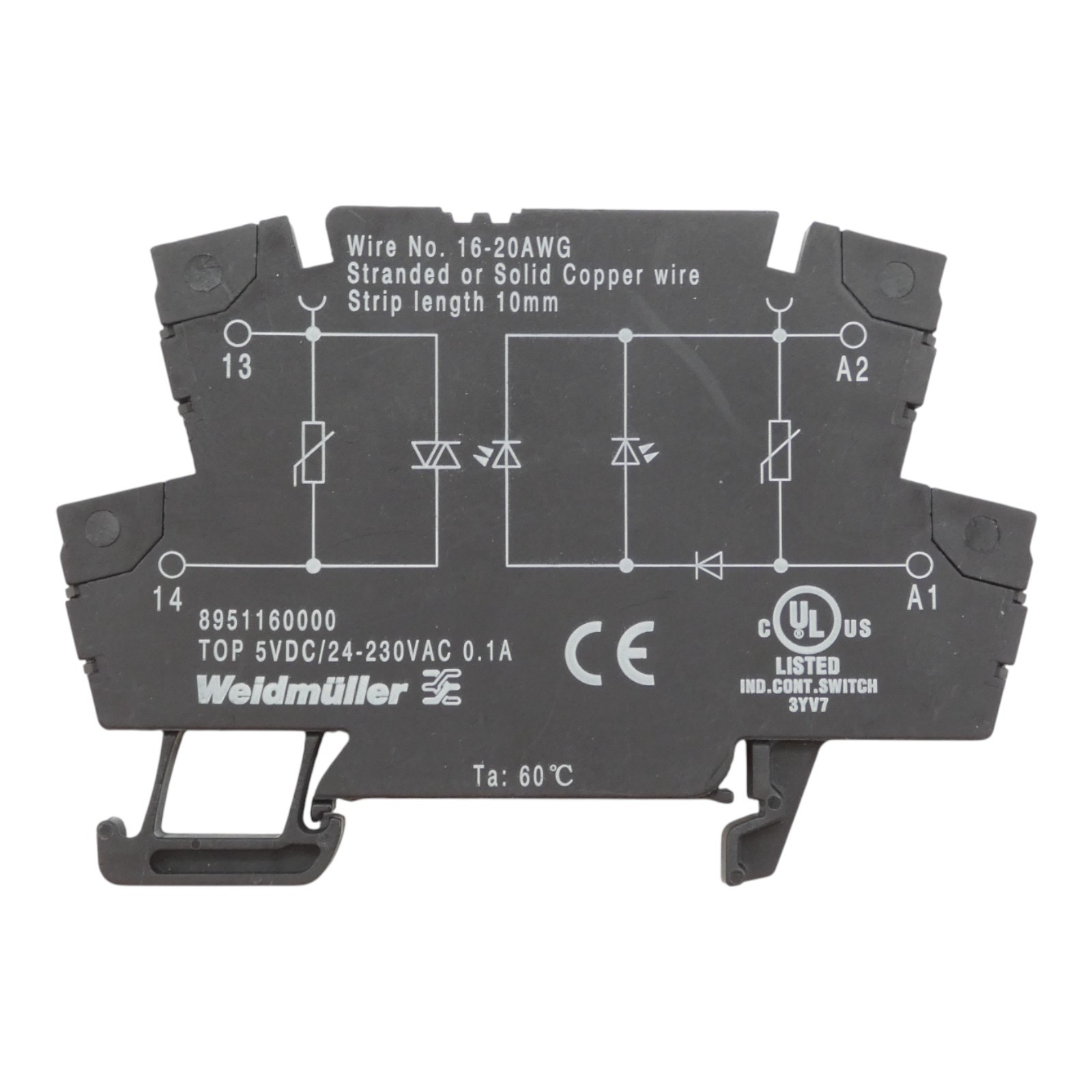 2x Weidmüller 8951160000 24...230V AC solid state relay/solid state relay -used-