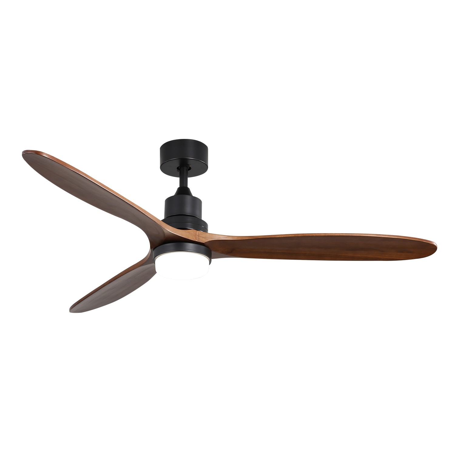 60" Ceiling Fan With Lights 3 Solid Wood Fan Blade Noiseless Reversible Motor