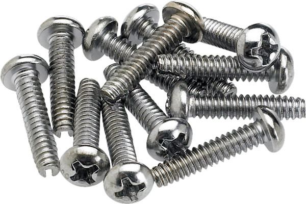 Genuine Fender Pickup/Switch Screws Chrome, 12 per pack, MPN 0994925000
