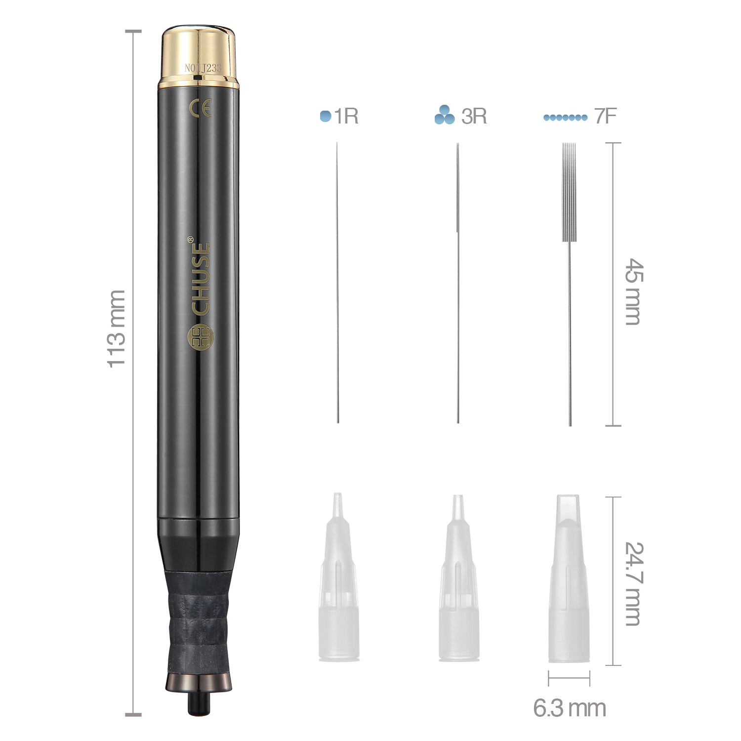 CHUSE P1 Permanent Makeup Machine Rotary Tattoo Pen Kit For Eyebrow EyeLiner Lip