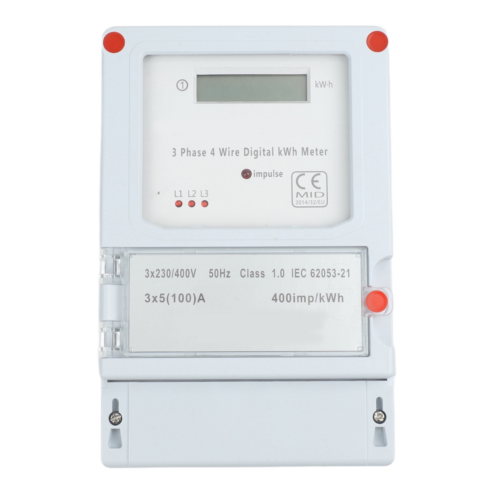 100A Capacity LCD Energy Meter Three Phase Meter Residential Application