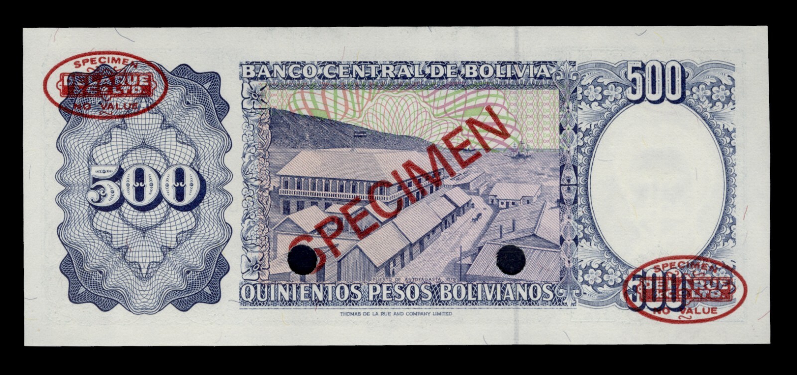 Bolivia P166s, Specimen Banknote.