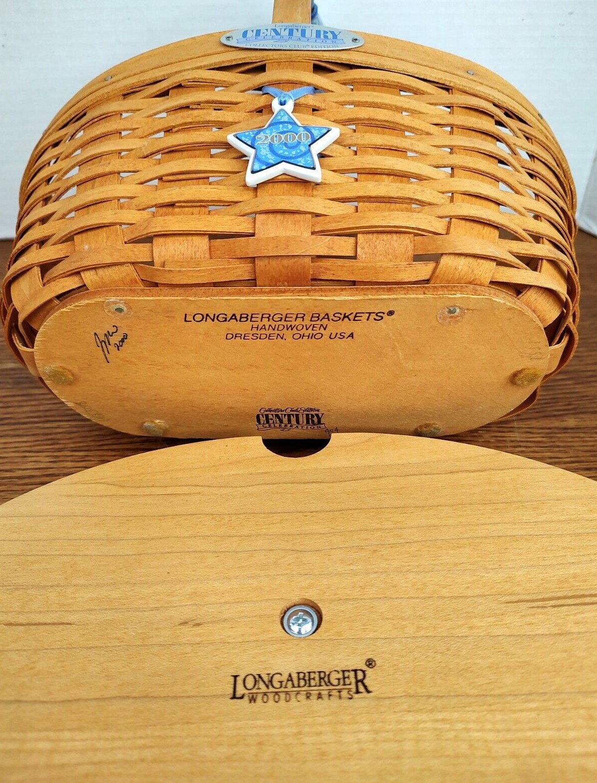 Longaberger 2000 Century Cheer Celebration Lid Fabric Insert Protector Basket