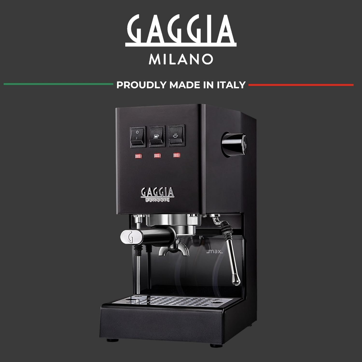 Classic Evo Pro Espresso Machine - Thunder Black, Sleek & Compact Design