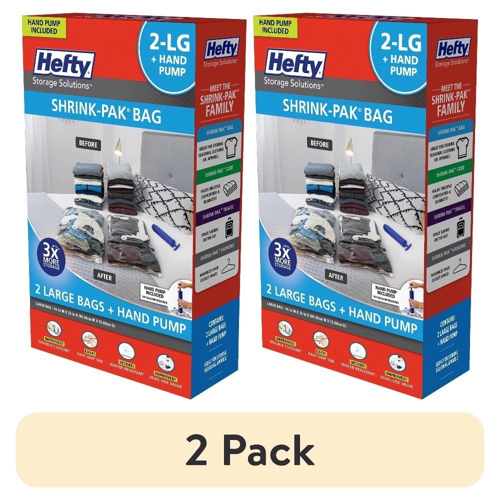 Vacuum Storage Bags with Hand Pump 2 Large Closet Organizer Bags for Adults and