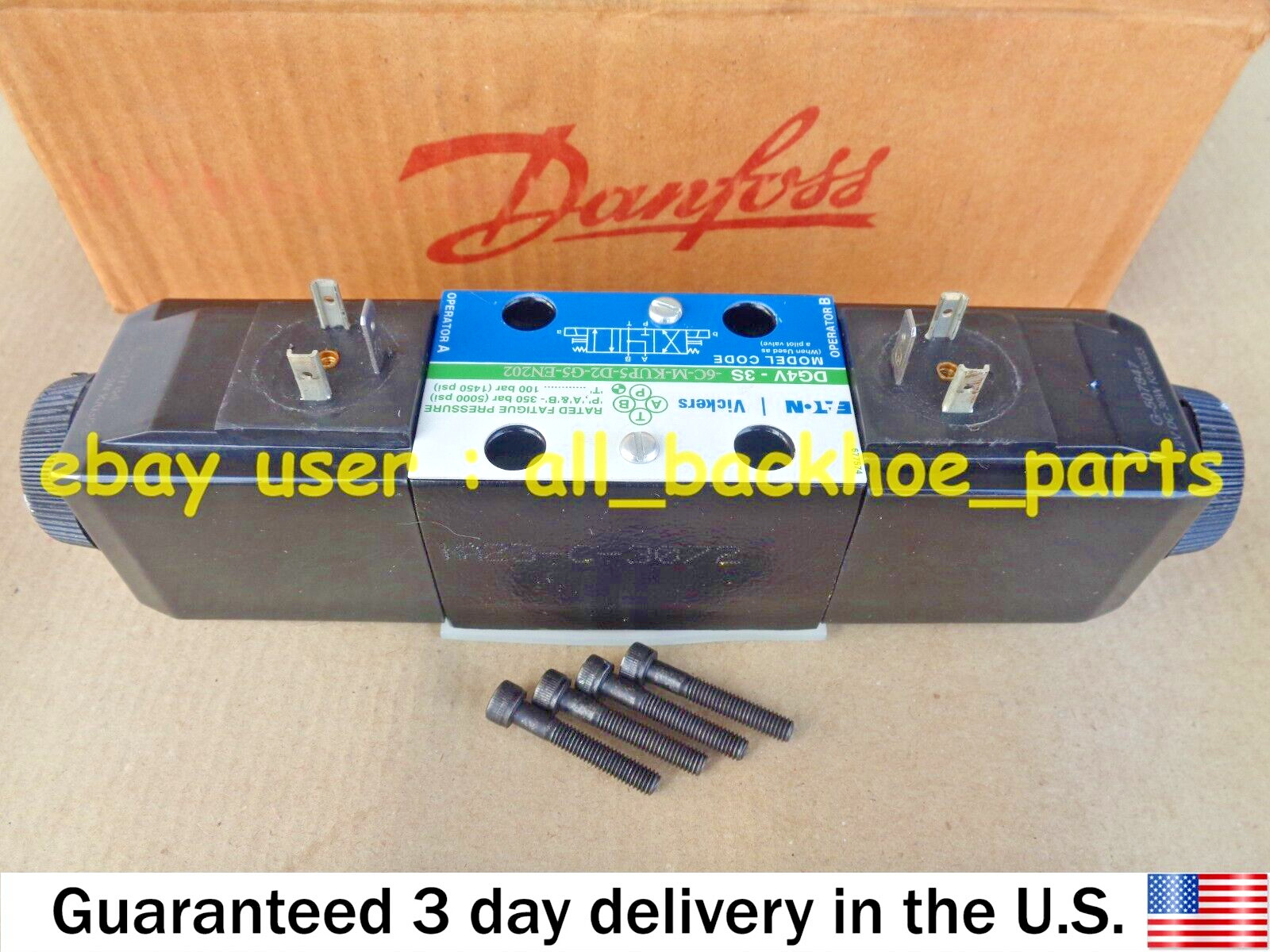 JCB BACKHOE GENUINE DANFOSS VICKERS 3 PIN SOLENOID VALVE ASSY. (PART# 25/103000)