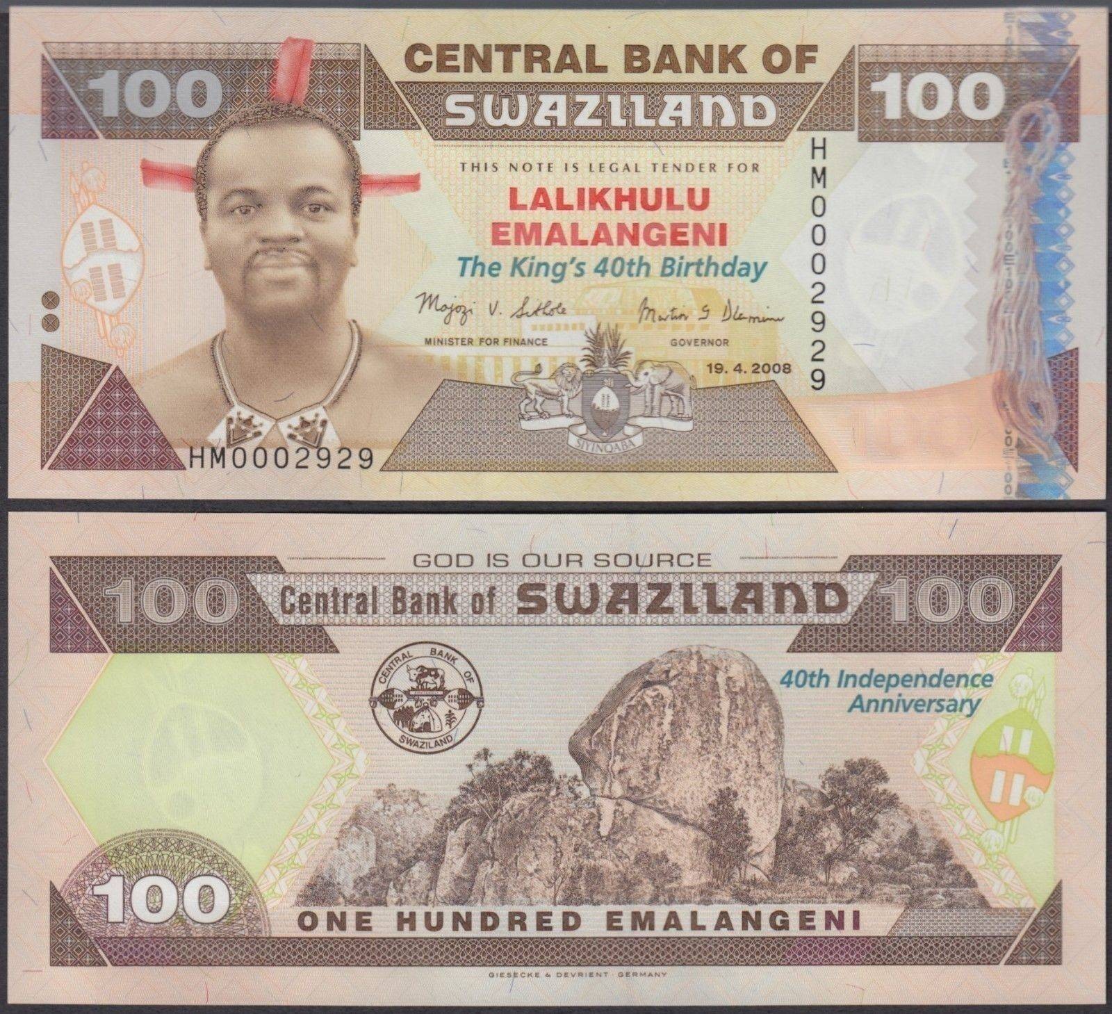 Swaziland 100 Emalangeni, 2008, P-34, UNC, Commemorative