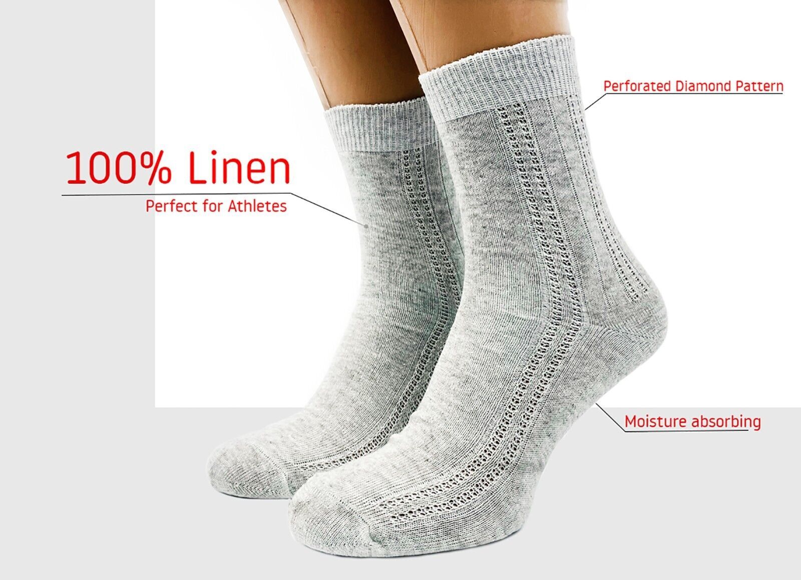 Men`s Linen Socks 100% Flax Socks 3-10 pairs.for Men, L (10-11), EU 41-42