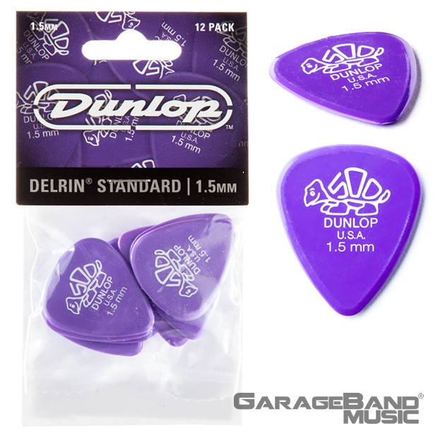 Dunlop 41P1.50 Delrin Guitar Pick, Lavender, 1.50mm, 12 Pack