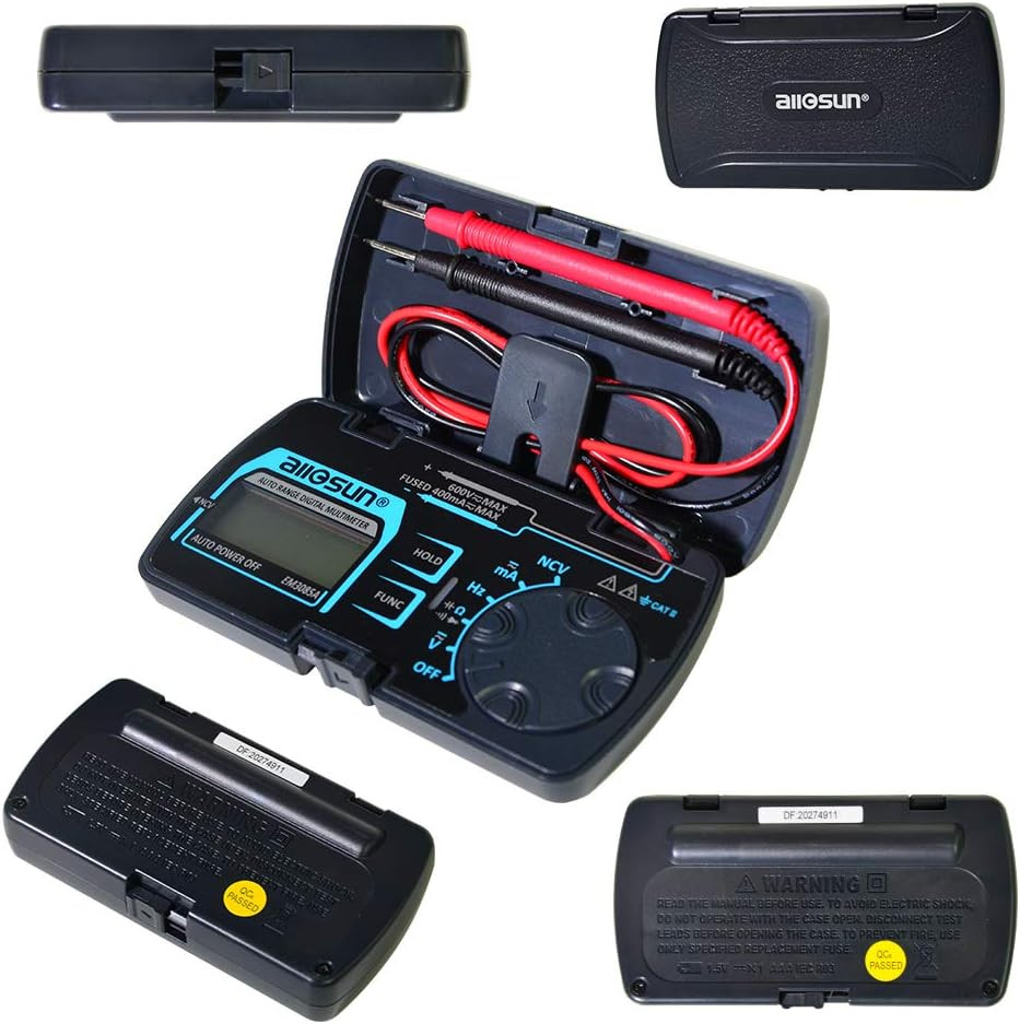 Auto Ranging Pocket Tiny Digital Multimeter, Mini Electrical Travel Meter AC/DC