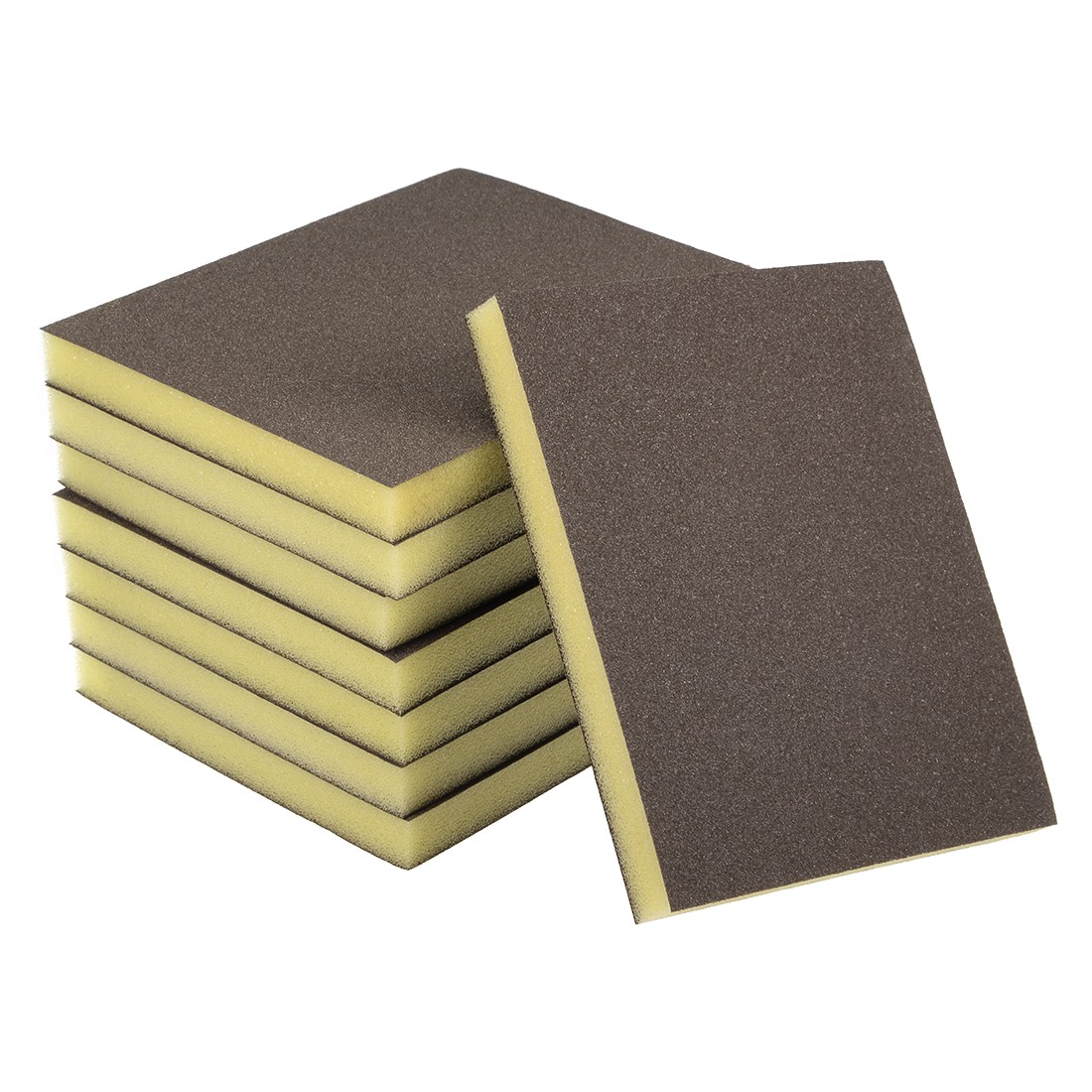 Sanding Sponge Medium 150 Grit Sanding Block Pad 4.72"x3.86"x0.47" Brown 8PCS