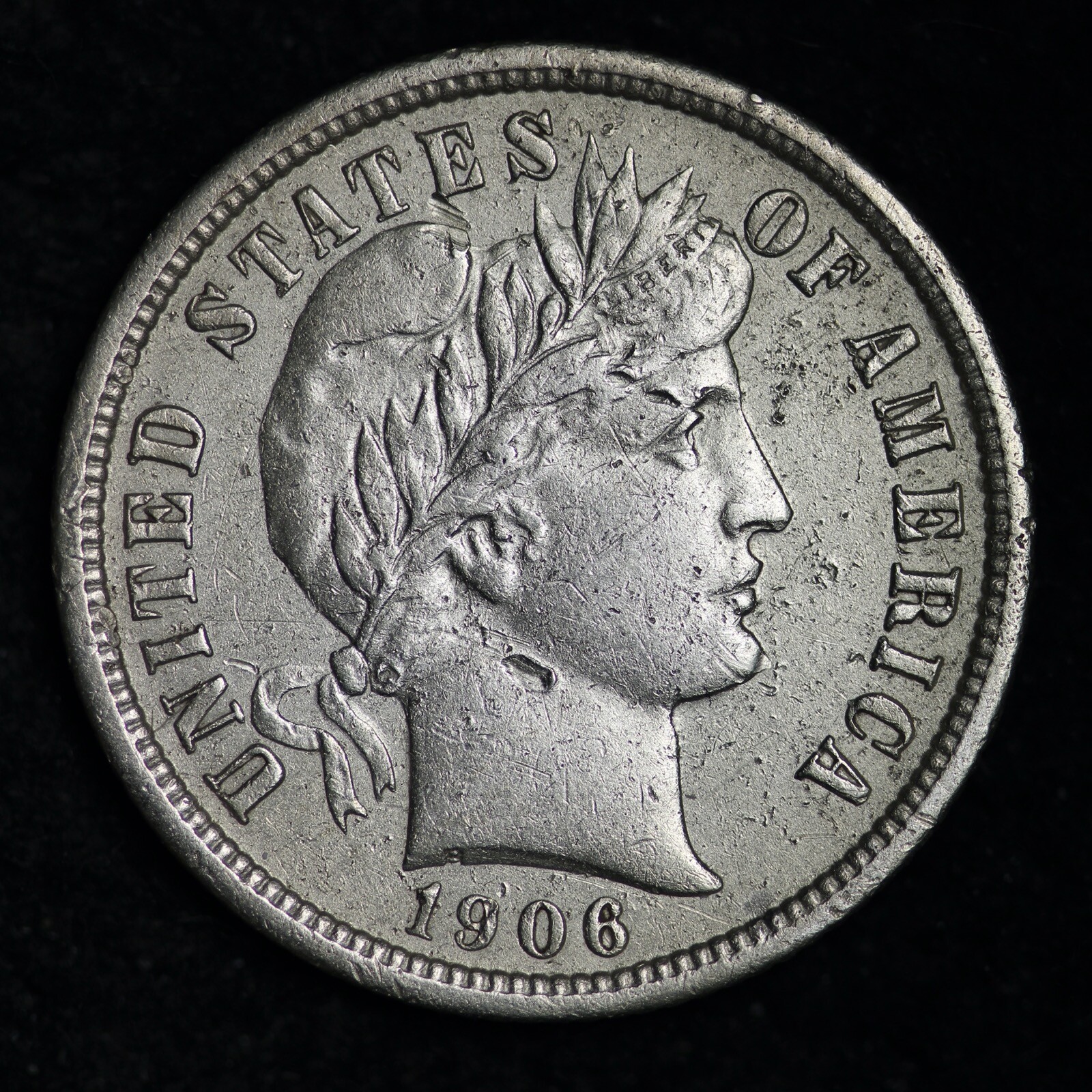 1906-O Barber Silver Dime CHOICE AU FREE SHIPPING E175 QCM