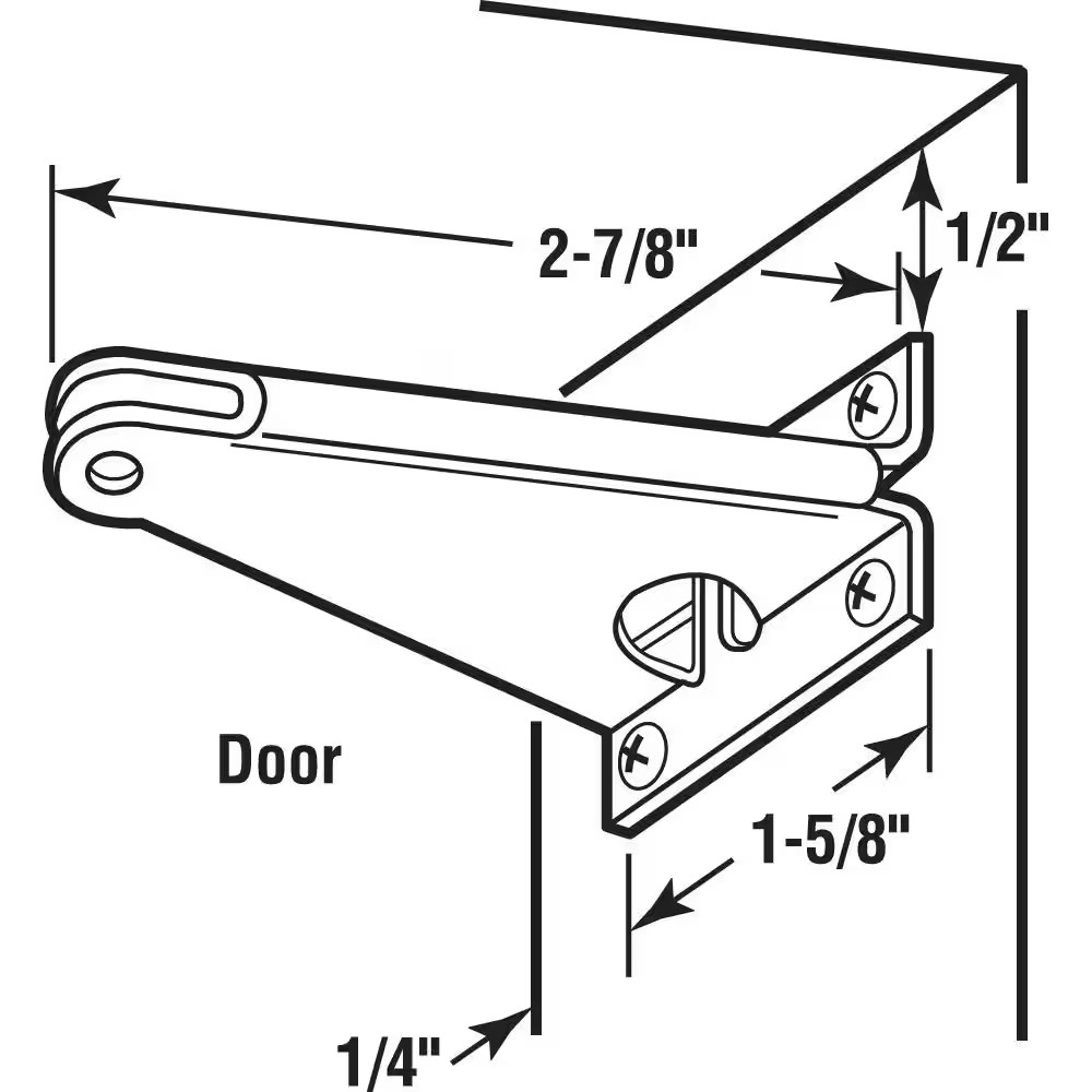 2-7/8 In. Stamped Steel Zinc Plated Finish Screen Door Closer Jamb Bracket