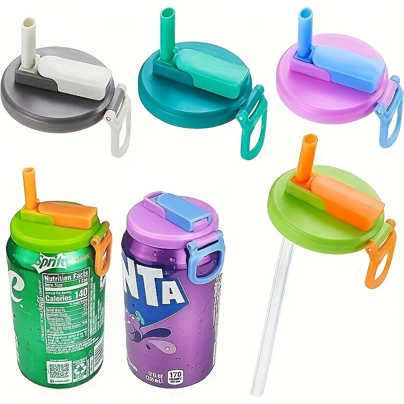 Reusable Soft Drink Can Lid Straw Included for Cans Beverages Juices