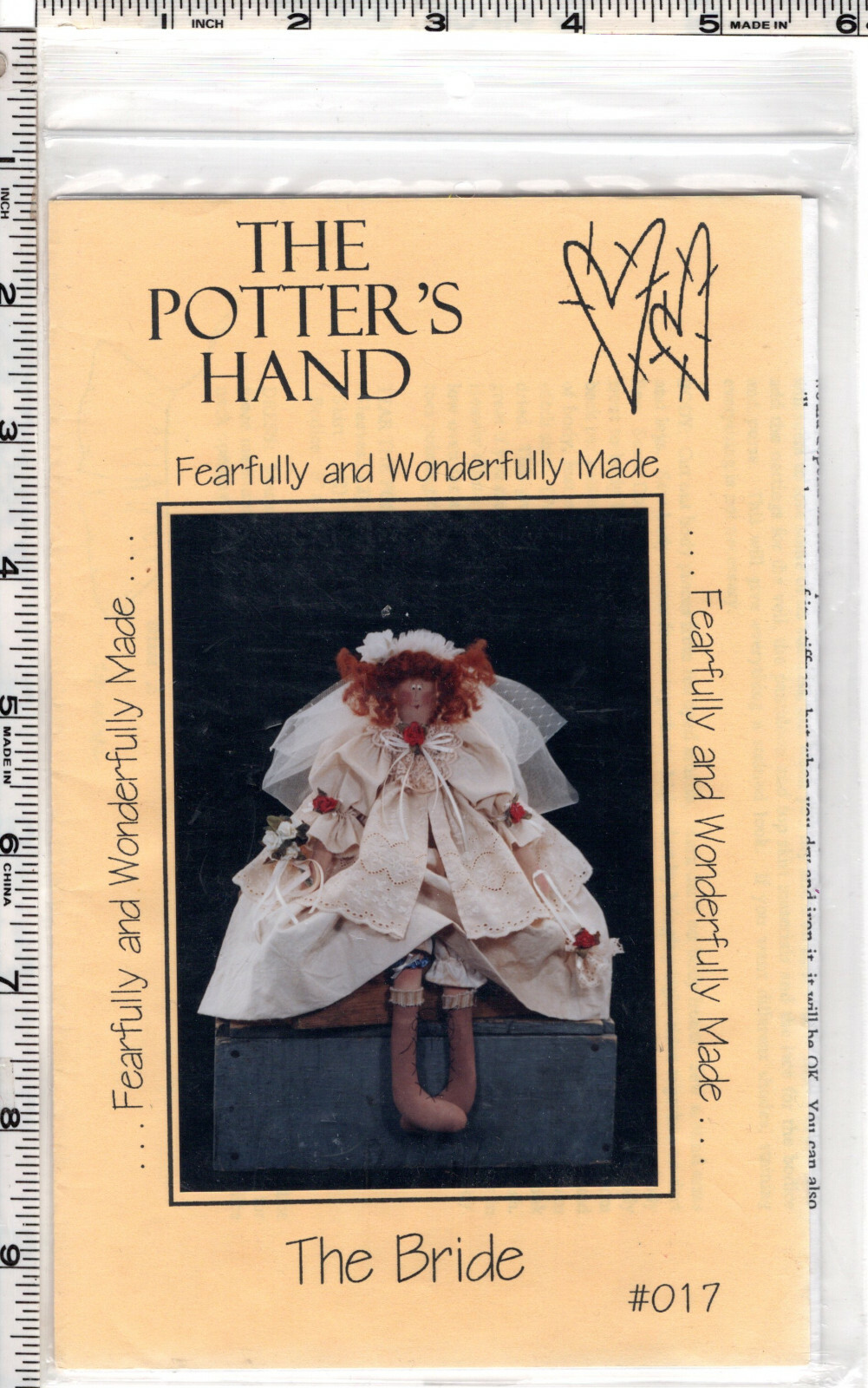 "The Bride" ©1996 The Potter's Hand Dollmaking Sewing Craft Pattern # 017 UNCUT