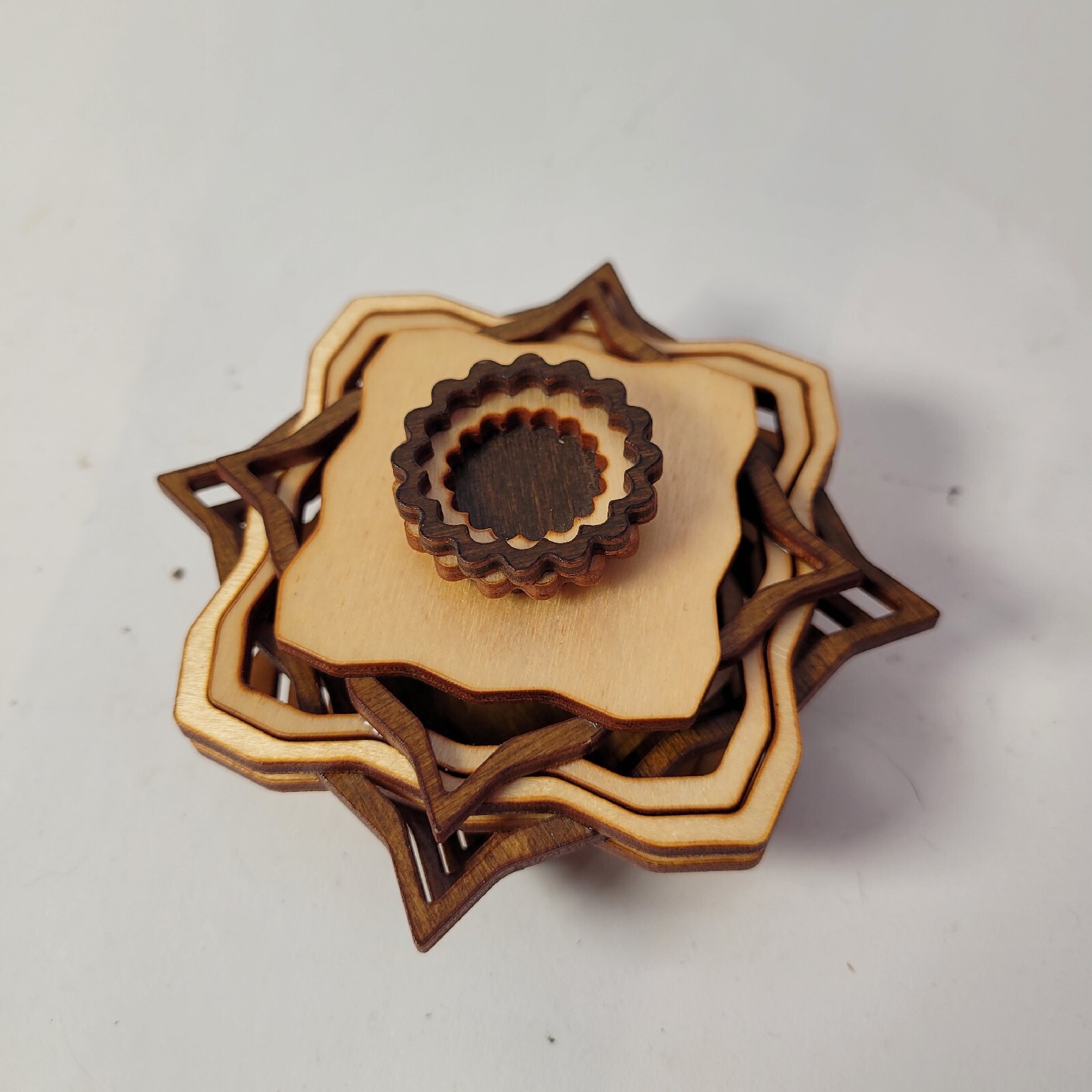 Trinket box Stained Wood handmade by Tim Weberding Burned In signature