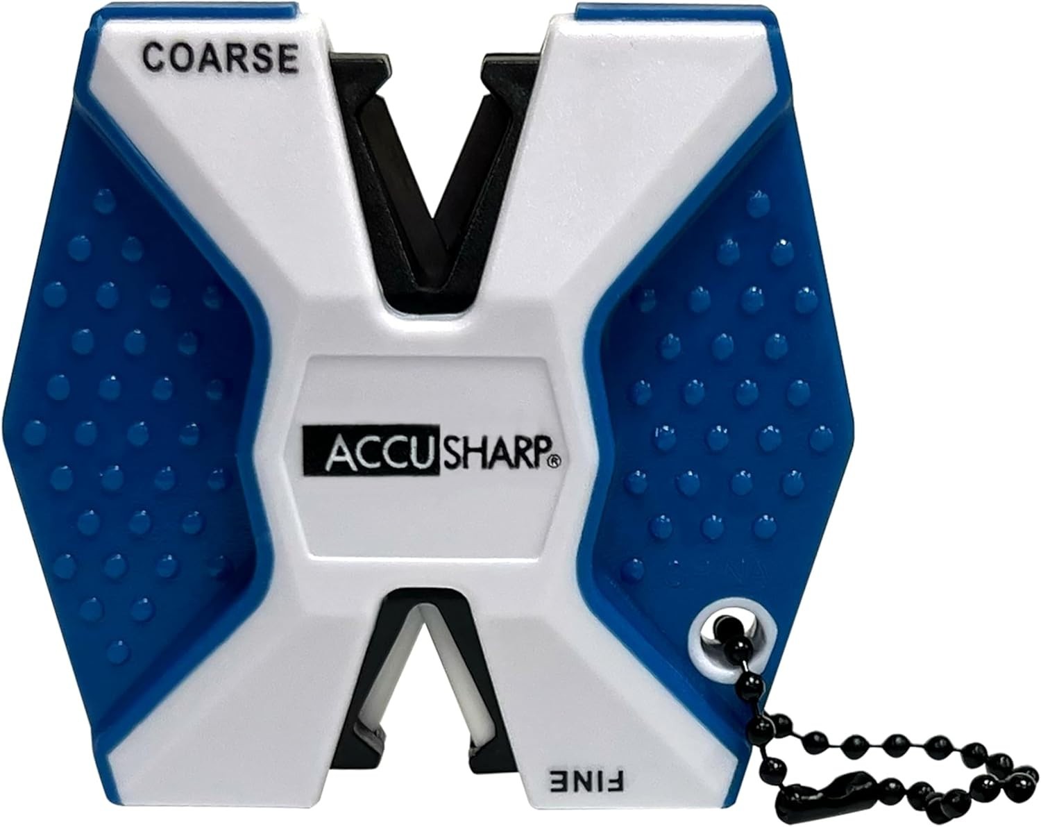 AccuSharp Pull Through Knife Sharpener Keychain, 2-Stage small, Blue