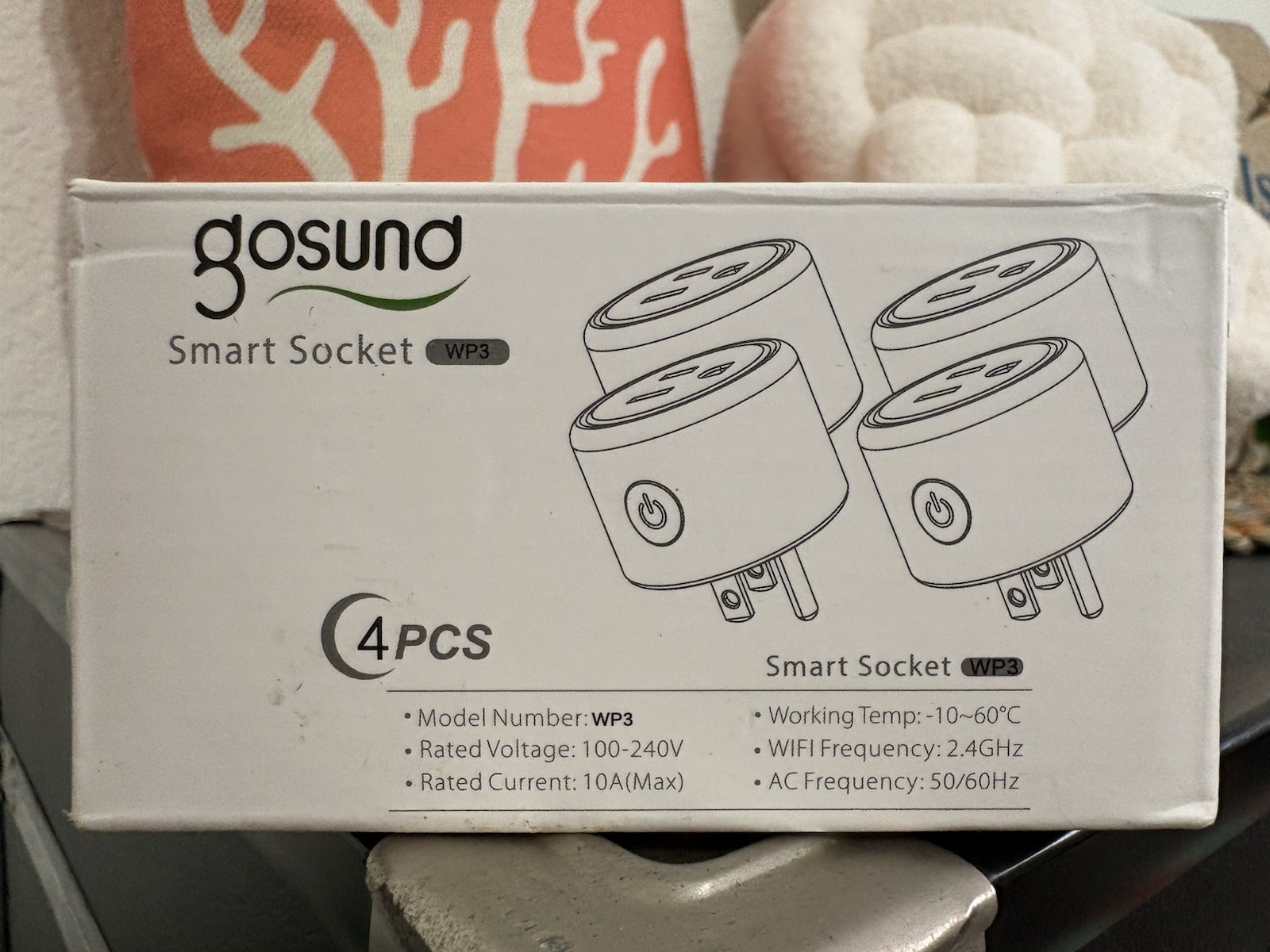 Gosund Smart Plug WP3 Wi-Fi App-Controlled Type B White 4-Pack
