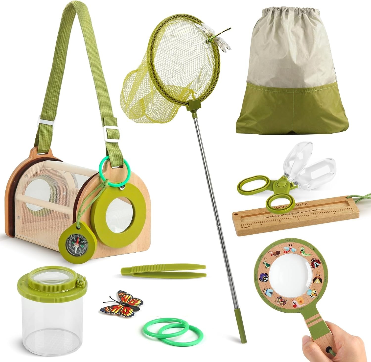 Outdoor Bug Catcher Kit for Kids - 11Pcs Adventure Set with Net & Carry Bag, Per