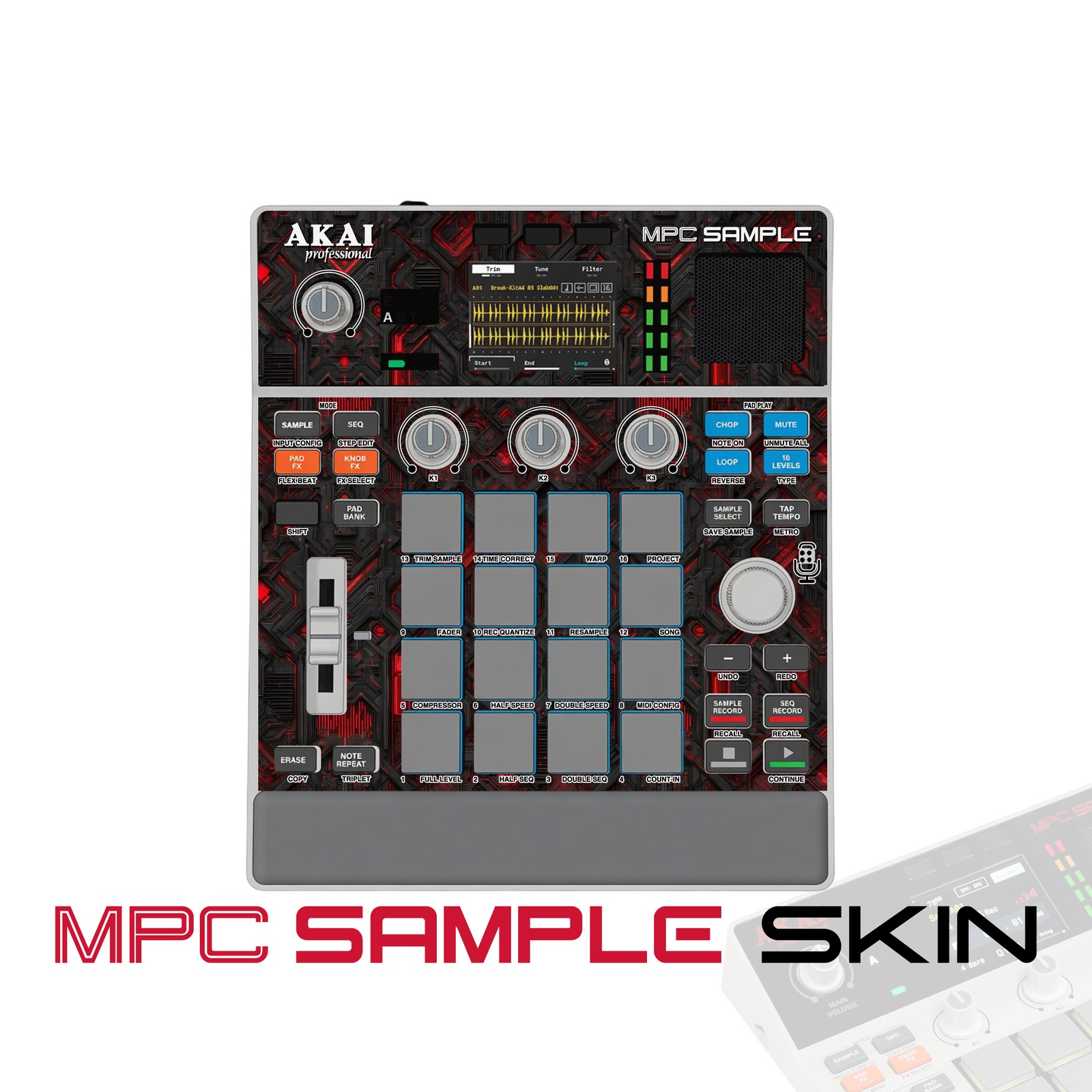 Akai MPC Sample Skin / Red Pulse