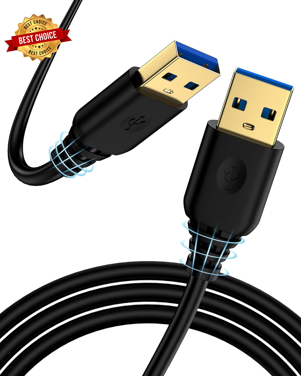 6ft USB 3.0 Type A to A Male Cable - High-Speed Data Transfer for Hard Drives